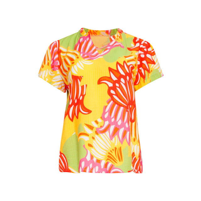 Smashed Lemon 25030 v-hals top met fel rijke bloemenprint | 8720331320210 large