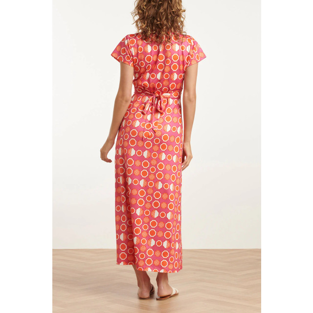 Smashed Lemon 25026 maxi jurk met v-hals met fruitprint | 25026-420-998 large Smashed Lemon 25026 maxi jurk met v-hals met fruitprint | 25026-420-998 large
