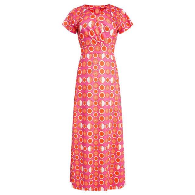 Smashed Lemon 25026 maxi jurk met v-hals met fruitprint | 25026-420-998 large Smashed Lemon 25026 maxi jurk met v-hals met fruitprint | 25026-420-998 large