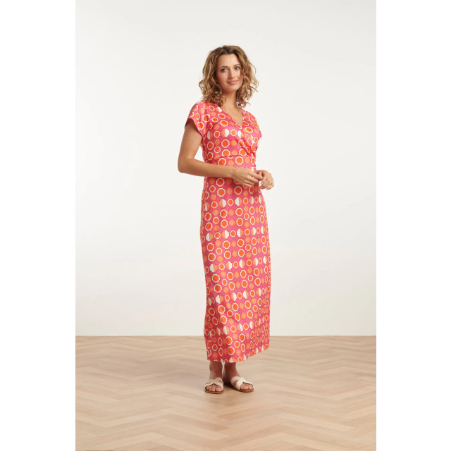 Smashed Lemon 25026 maxi jurk met v-hals met fruitprint | 25026-420-998 large Smashed Lemon 25026 maxi jurk met v-hals met fruitprint | 25026-420-998 large