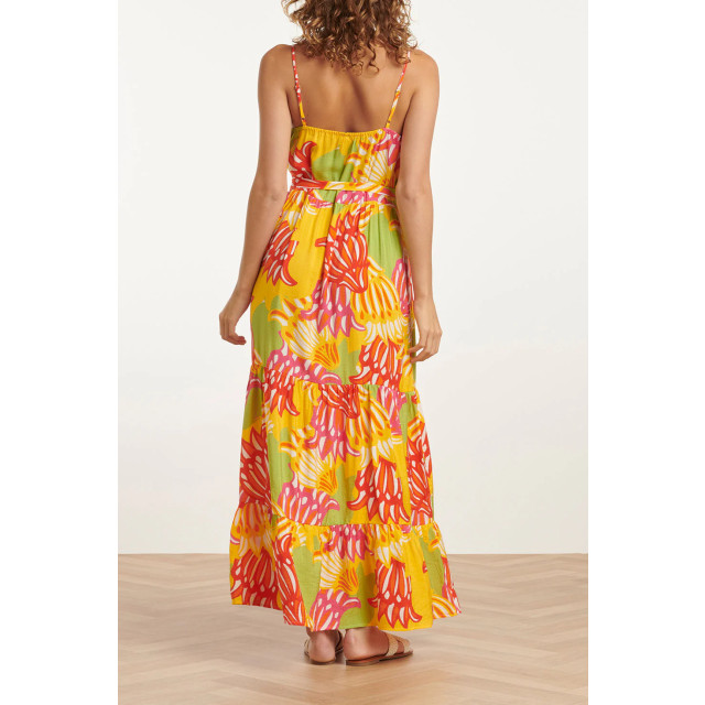 Smashed Lemon 25029 felgede maxi jurk met bloemenprint | 8720331320128 large