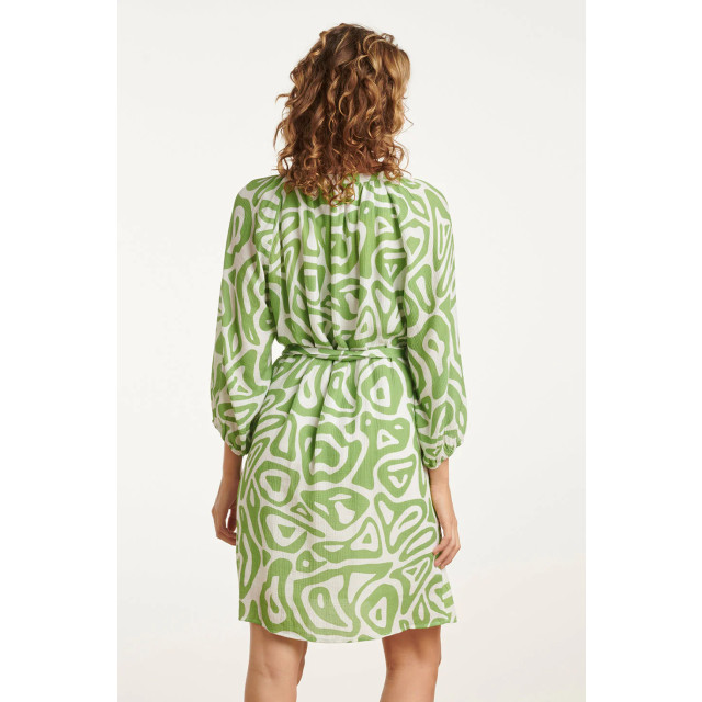 Smashed Lemon 25005 crinkle jurk met lichtte abstracte print | light 25005-500-000 large