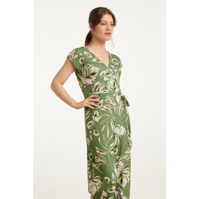 Smashed Lemon 25160 leaf print stretch jumpsuit | 25160-550-500 large