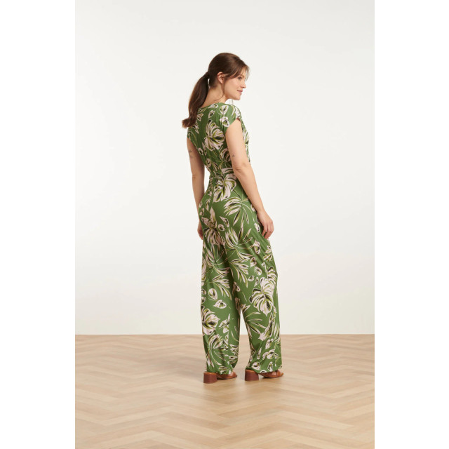 Smashed Lemon 25160 leaf print stretch jumpsuit | 25160-550-500 large