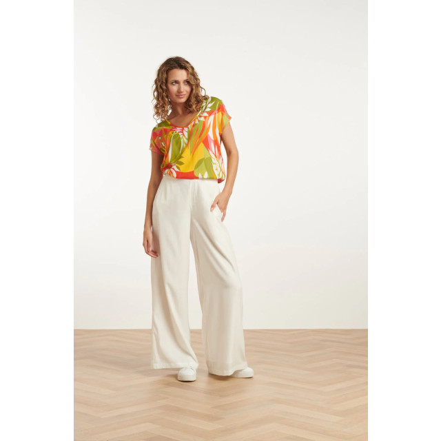 Smashed Lemon 25156 multicoloured bladprint top met v-hals | 8720331334460 large