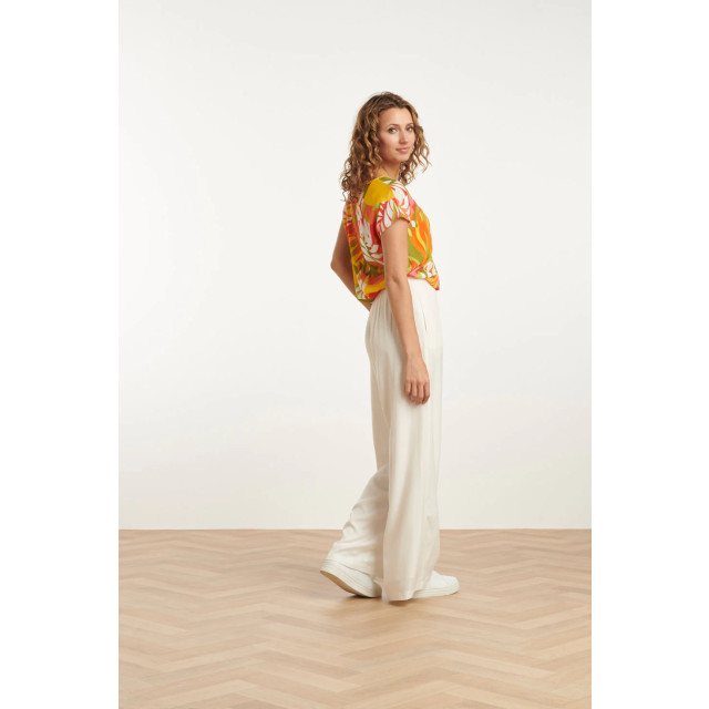 Smashed Lemon 25156 multicoloured bladprint top met v-hals | 8720331334460 large