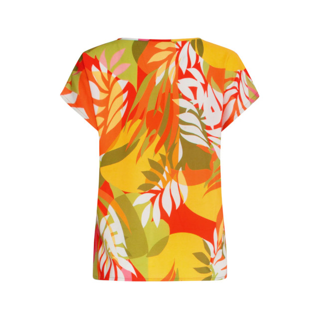 Smashed Lemon 25156 multicoloured bladprint top met v-hals | 8720331334460 large
