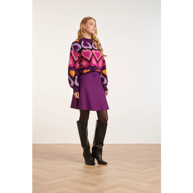 Smashed Lemon 24706 korte gebreide paars e rok | 24706-380-3XL large