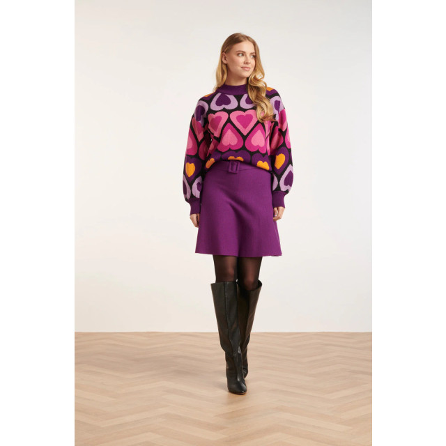 Smashed Lemon 24706 korte gebreide paars e rok | 24706-380-3XL large