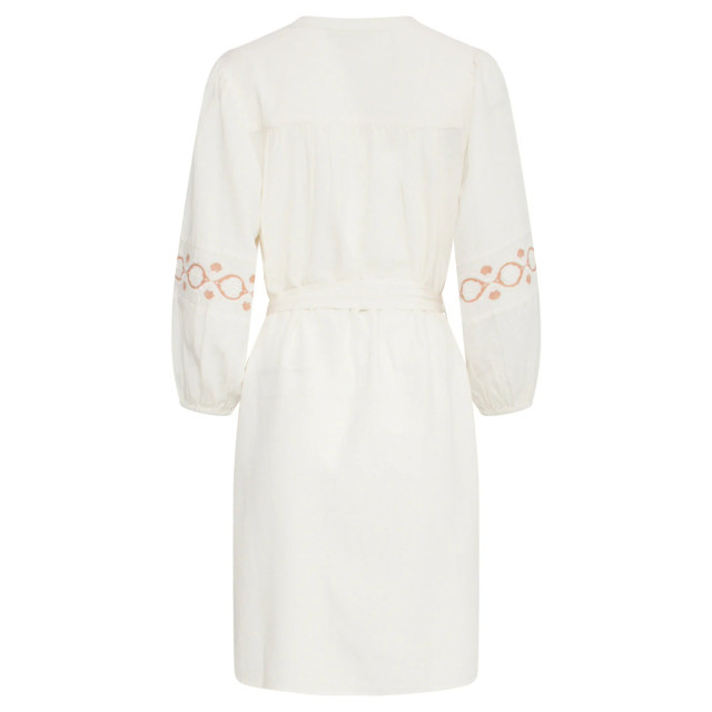 Smashed Lemon 25195 off white jurk met geborduurde mouwen | 25195-010-720 large