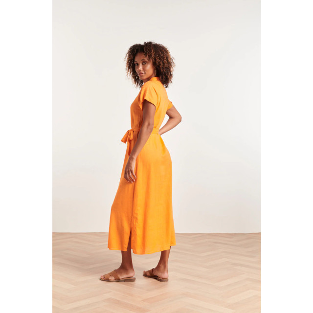 Smashed Lemon 24348 oranje ademende zomer shirtjurk 24348-250-S large Smashed Lemon 24348 oranje ademende zomer shirtjurk 24348-250-S large
