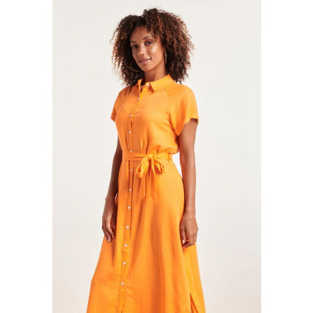Smashed Lemon 24348 oranje ademende zomer shirtjurk 24348-250-S large Smashed Lemon 24348 oranje ademende zomer shirtjurk 24348-250-S large