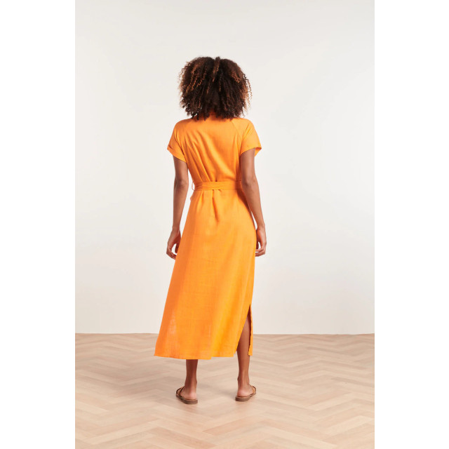 Smashed Lemon 24348 oranje ademende zomer shirtjurk 24348-250-S large Smashed Lemon 24348 oranje ademende zomer shirtjurk 24348-250-S large