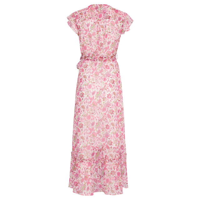 Smashed Lemon 24307 wikkelstijl maxi jurk van chiffon met fuchsialime 24307-000-998 large