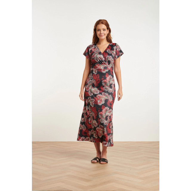 Smashed Lemon 24421 zomerjurk met bladprint stretchlicht aansluitend 24421-998-L large