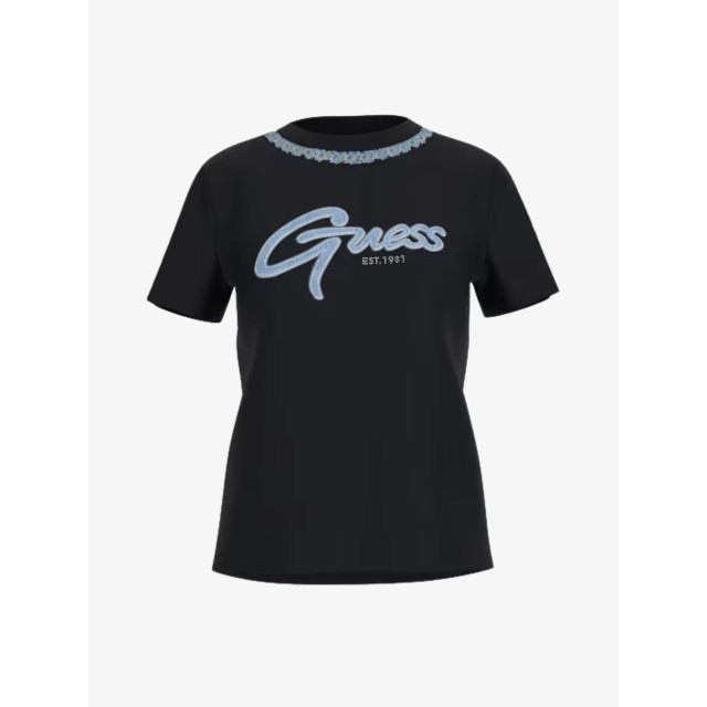 Guess Dames t-shirt jeans chain zwart W5GI03-I3Z14-JBLK large