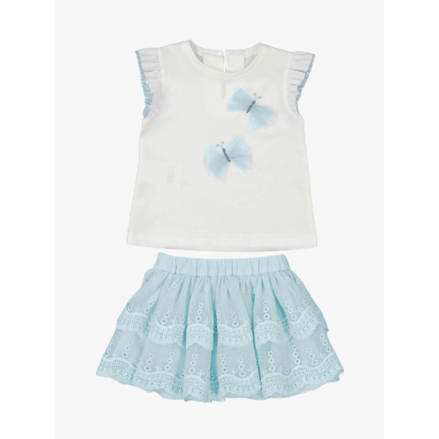 Mayoral Meisjes set rok embroidered tulle sky 1-929-61 large
