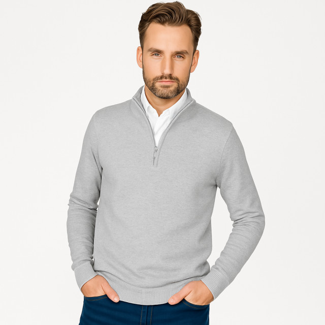 Cappuccino Italia Mock zip pullover cap-zipmock-gry-M large