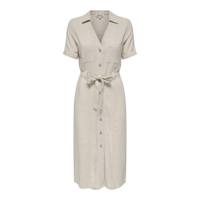 Only Onlsiesta ss linen bl shirt dress p zand 4429.04.0004 large