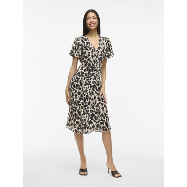 Vila Vilovie ss wrap midi dress ecru dessin 4429.08.0003 large Vila Vilovie ss wrap midi dress ecru dessin 4429.08.0003 large