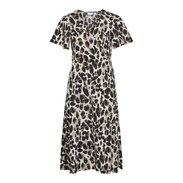 Vila Vilovie ss wrap midi dress ecru dessin 4429.08.0003 large Vila Vilovie ss wrap midi dress ecru dessin 4429.08.0003 large