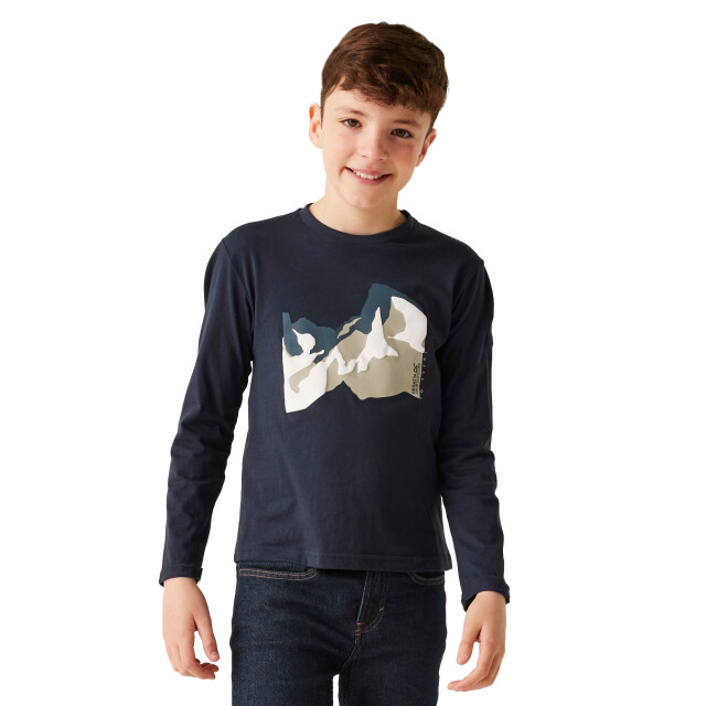 Regatta Kinderen/kinderen wenbie iii mountain t-shirt met lange mouwen UTRG10871_navy large