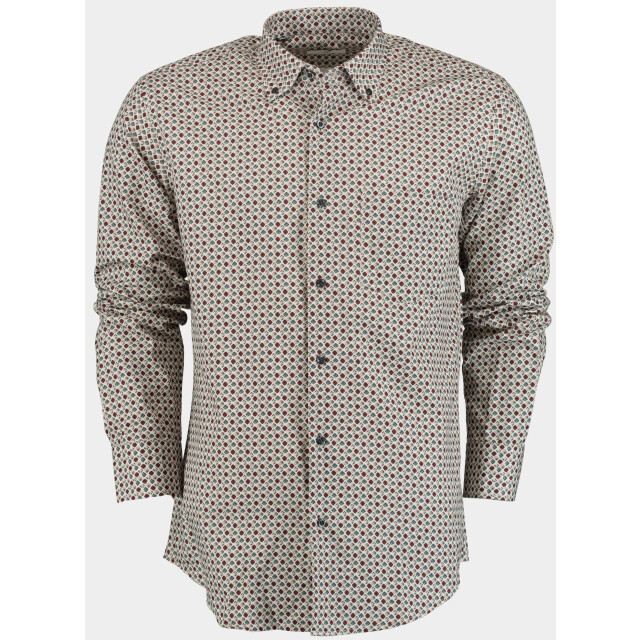 Bos Bright Blue Casual hemd lange mouw colored diamonds 24120/v2 187387 large