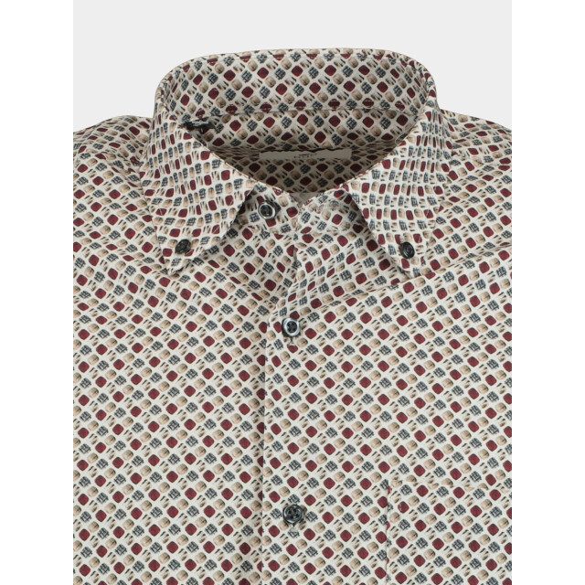 Bos Bright Blue Casual hemd lange mouw colored diamonds 24120/v2 187387 large