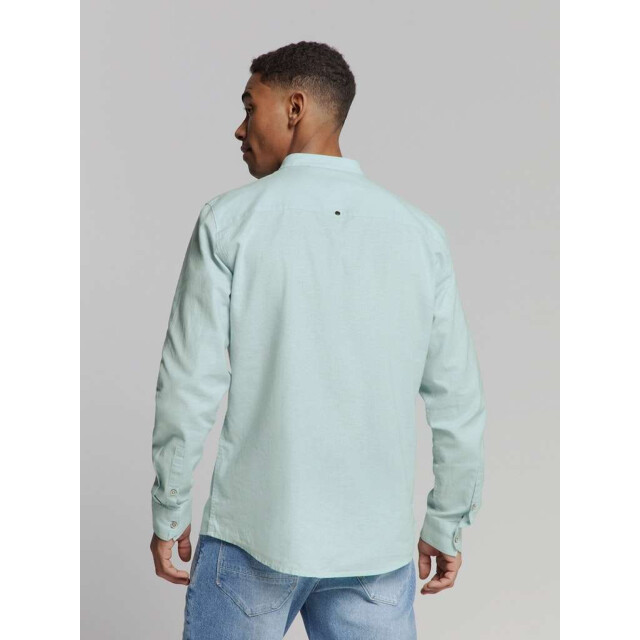 No Excess Shirt granddad solid with linen ice 27470218SN-151 large