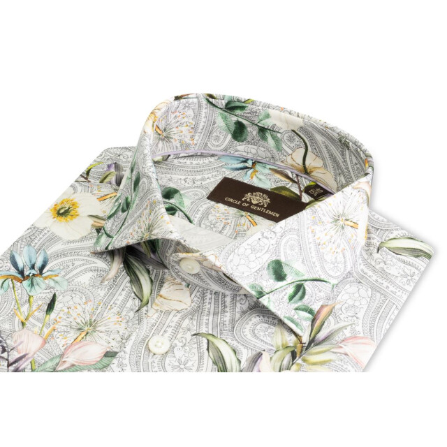Circle of Gentlemen Mike allover print overhemd met contrast details 100% co 242-20039-703- large