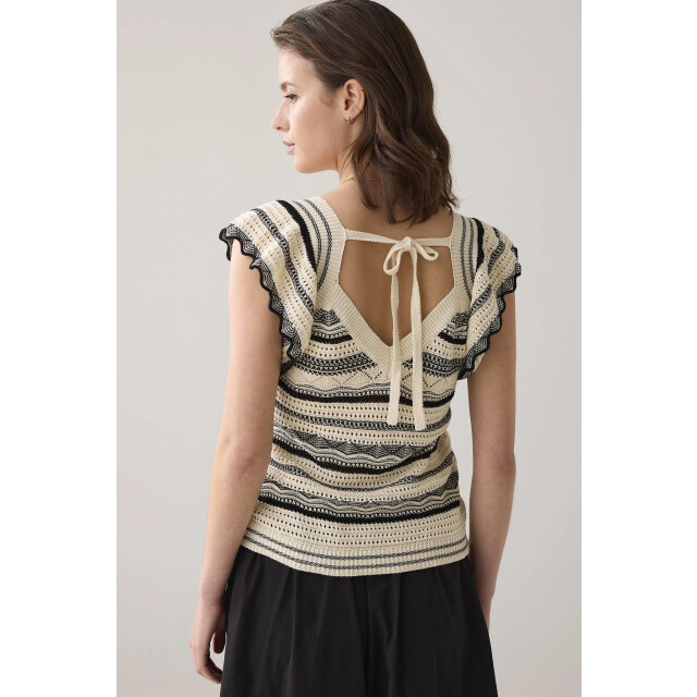 Summum 7s5909-70016 ruffle top cotton ajour knit 7s5909-70016 Ruffle top large