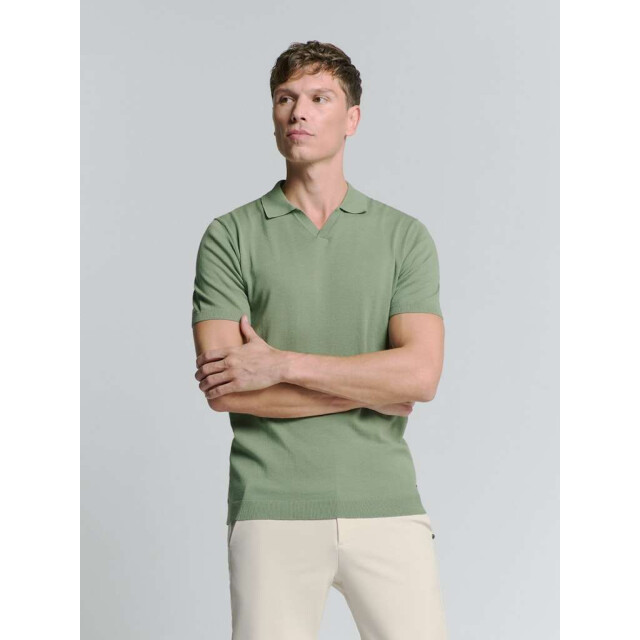 No Excess Pullover short sleeve polo v solid green 27230353SN-050 large
