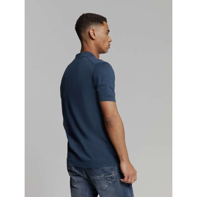 No Excess Pullover short sleeve polo v solid deep blue 27230353SN-096 large