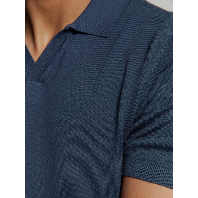 No Excess Pullover short sleeve polo v solid deep blue 27230353SN-096 large