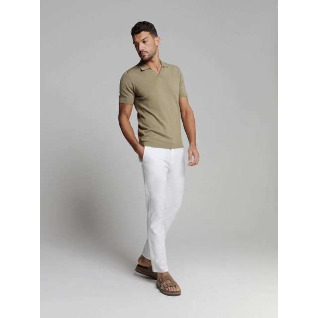 No Excess Pullover short sleeve polo v solid dark moss 27230353SN-186 large