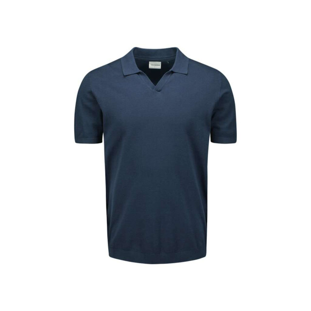 No Excess Pullover short sleeve polo v solid deep blue 27230353SN-096 large