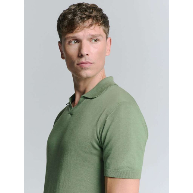 No Excess Pullover short sleeve polo v solid green 27230353SN-050 large