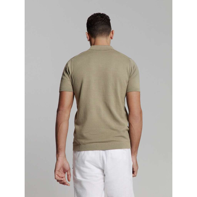 No Excess Pullover short sleeve polo v solid dark moss 27230353SN-186 large