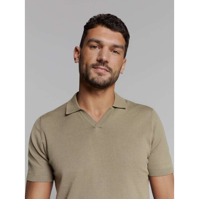 No Excess Pullover short sleeve polo v solid dark moss 27230353SN-186 large