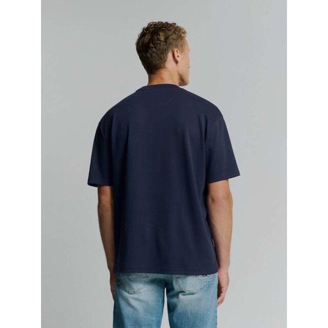 No Excess T-shirt crewneck heavy solid basic deep blue 27340261-096 large