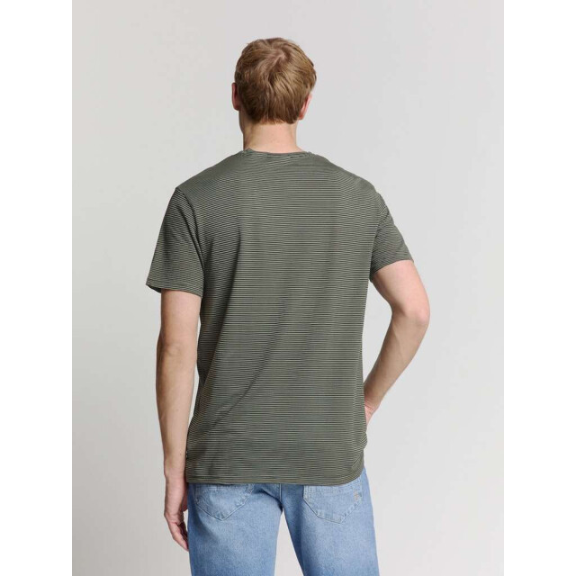 No Excess T-shirt crewneck stripes dark steel 27340371-124 large