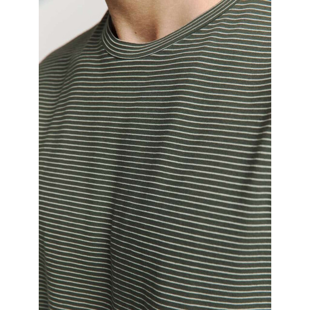No Excess T-shirt crewneck stripes dark steel 27340371-124 large