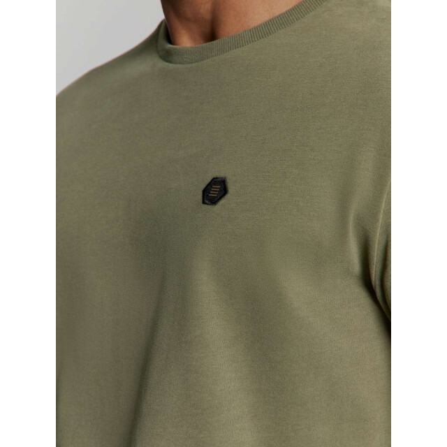 No Excess T-shirt crewneck peached dark moss 27360375-186 large