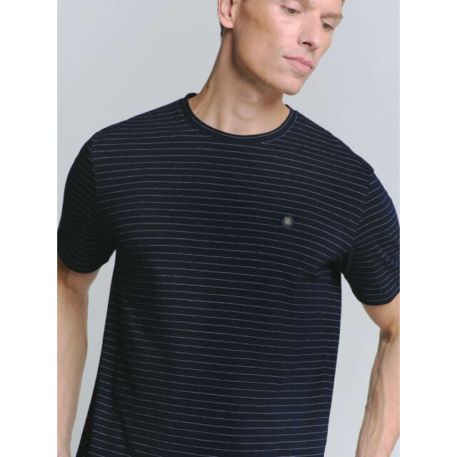 No Excess T-shirt crewneck small pin stripe deep blue 27360390-096 large