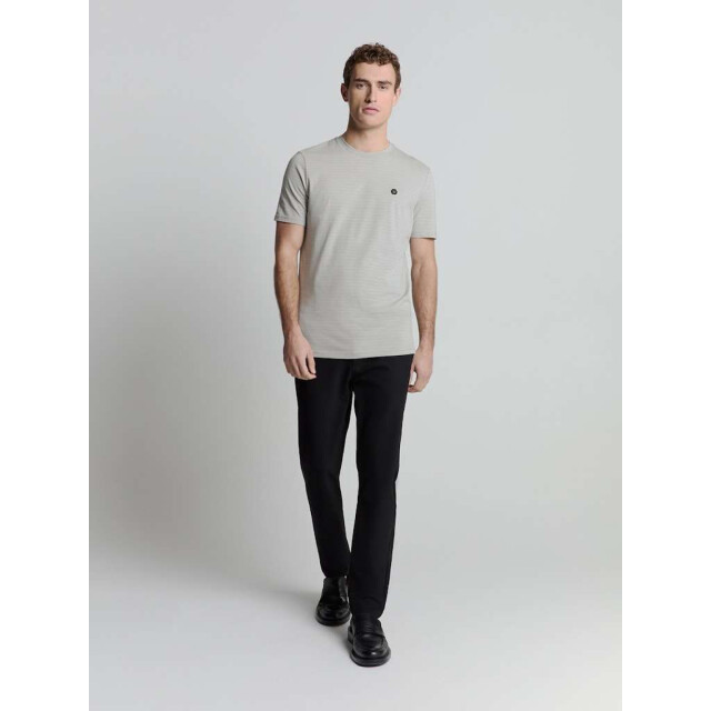 No Excess T-shirt crewneck small pin stripe mid grey 27360390-180 large