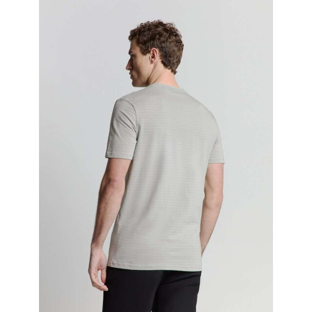 No Excess T-shirt crewneck small pin stripe mid grey 27360390-180 large