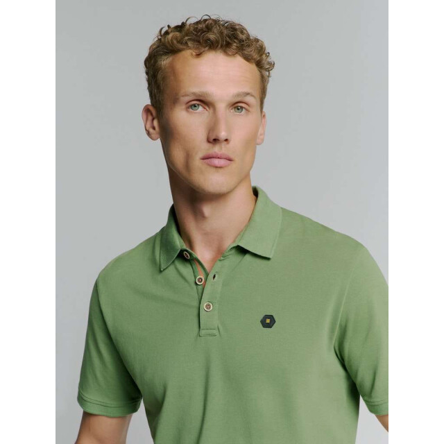 No Excess Polo pique garment dyed green 27380201SN-050 large