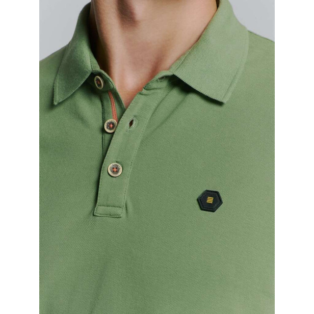 No Excess Polo pique garment dyed green 27380201SN-050 large