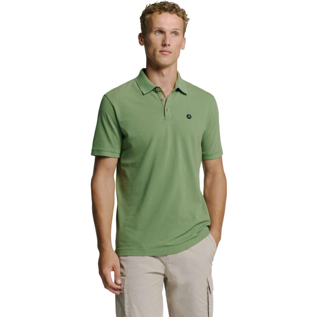 No Excess Polo pique garment dyed green 27380201SN-050 large