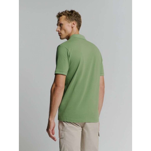No Excess Polo pique garment dyed green 27380201SN-050 large